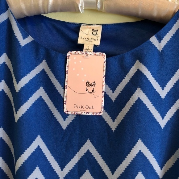 PINK OWL cute chevron pattern dress - Picture 2 of 3